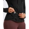 imageCRZ YOGA Butterluxe Womens Hooded Workout Jacket Athletic Running Zip Up with Back Mesh Vent and Thumb HolesBlack