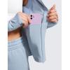 imageCRZ YOGA Butterluxe Womens Hooded Workout Jacket Athletic Running Zip Up with Back Mesh Vent and Thumb HolesCambric Blue
