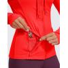 imageCRZ YOGA Butterluxe Womens Hooded Workout Jacket Athletic Running Zip Up with Back Mesh Vent and Thumb HolesDark Red