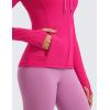 imageCRZ YOGA Butterluxe Womens Hooded Workout Jacket Athletic Running Zip Up with Back Mesh Vent and Thumb HolesGranita Pink