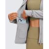 imageCRZ YOGA Butterluxe Womens Hooded Workout Jacket Athletic Running Zip Up with Back Mesh Vent and Thumb HolesGull Gray
