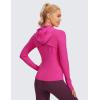 imageCRZ YOGA Butterluxe Womens Hooded Workout Jacket Athletic Running Zip Up with Back Mesh Vent and Thumb HolesHibiscus Purple