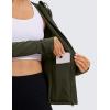 imageCRZ YOGA Butterluxe Womens Hooded Workout Jacket Athletic Running Zip Up with Back Mesh Vent and Thumb HolesOlive Green