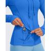imageCRZ YOGA Butterluxe Womens Hooded Workout Jacket Athletic Running Zip Up with Back Mesh Vent and Thumb HolesSparkle Blue