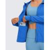 imageCRZ YOGA Butterluxe Womens Hooded Workout Jacket Athletic Running Zip Up with Back Mesh Vent and Thumb HolesSparkle Blue