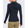 imageCRZ YOGA Butterluxe Womens Hooded Workout Jacket Athletic Running Zip Up with Back Mesh Vent and Thumb HolesTrue Navy
