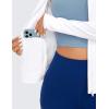 imageCRZ YOGA Butterluxe Womens Hooded Workout Jacket Athletic Running Zip Up with Back Mesh Vent and Thumb HolesWhite
