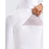 imageCRZ YOGA Butterluxe Womens Hooded Workout Jacket Athletic Running Zip Up with Back Mesh Vent and Thumb HolesWhite