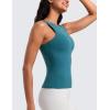 imageCRZ YOGA Butterluxe Womens Racerback Workout Tank Top with Built in Bra  Padded High Neck Yoga Athletic CamisoleBorealis Green