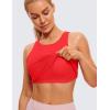 imageCRZ YOGA Butterluxe Womens Racerback Workout Tank Top with Built in Bra  Padded High Neck Yoga Athletic CamisoleDeep Red