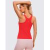 imageCRZ YOGA Butterluxe Womens Racerback Workout Tank Top with Built in Bra  Padded High Neck Yoga Athletic CamisoleDeep Red