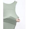 imageCRZ YOGA Butterluxe Womens Racerback Workout Tank Top with Built in Bra  Padded High Neck Yoga Athletic CamisoleGreen Palm Court