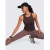imageCRZ YOGA Butterluxe Womens Racerback Workout Tank Top with Built in Bra  Padded High Neck Yoga Athletic CamisoleHot Fudge Brown