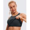 imageCRZ YOGA Butterluxe Womens Racerback Workout Tank Top with Built in Bra  Padded High Neck Yoga Athletic CamisoleMelanite