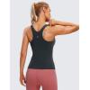 imageCRZ YOGA Butterluxe Womens Racerback Workout Tank Top with Built in Bra  Padded High Neck Yoga Athletic CamisoleMelanite