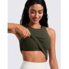 imageCRZ YOGA Butterluxe Womens Racerback Workout Tank Top with Built in Bra  Padded High Neck Yoga Athletic CamisoleOlive Green