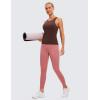 imageCRZ YOGA Butterluxe Womens Racerback Workout Tank Top with Built in Bra  Padded High Neck Yoga Athletic CamisoleTaupe