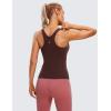 imageCRZ YOGA Butterluxe Womens Racerback Workout Tank Top with Built in Bra  Padded High Neck Yoga Athletic CamisoleTaupe