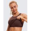 imageCRZ YOGA Butterluxe Womens Racerback Workout Tank Top with Built in Bra  Padded High Neck Yoga Athletic CamisoleTaupe