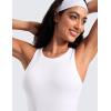 imageCRZ YOGA Butterluxe Womens Racerback Workout Tank Top with Built in Bra  Padded High Neck Yoga Athletic CamisoleWhite