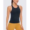 imageCRZ YOGA Butterluxe Womens Racerback Workout Tank Tops High Neck Sleeveless Camisole Athletic Gym ShirtsTrue Navy