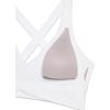 imageCRZ YOGA Butterluxe Womens Ruched Longline Sports Bras  V Neck Padded Yoga Tank Wide Straps Cross Back Crop TopsWhite