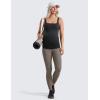 imageCRZ YOGA Butterluxe Womens Square Neck Maternity Tank Tops Ruched Sleeveless Pregnancy Yoga Tee Shirt with Built in BraBlack