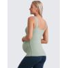 imageCRZ YOGA Butterluxe Womens Square Neck Maternity Tank Tops Ruched Sleeveless Pregnancy Yoga Tee Shirt with Built in BraGreen Palm Court
