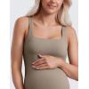 imageCRZ YOGA Butterluxe Womens Square Neck Maternity Tank Tops Ruched Sleeveless Pregnancy Yoga Tee Shirt with Built in BraNomad Grey