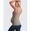 imageCRZ YOGA Butterluxe Womens Square Neck Maternity Tank Tops Ruched Sleeveless Pregnancy Yoga Tee Shirt with Built in BraNomad Grey