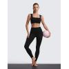 imageCRZ YOGA Butterluxe Womens Square Neck Sports Bras  Supportive Wide Straps Open Back Padded Camisole Yoga Crop TopBlack