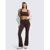 imageCRZ YOGA Butterluxe Womens Square Neck Sports Bras  Supportive Wide Straps Open Back Padded Camisole Yoga Crop TopHot Fudge Brown