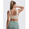 imageCRZ YOGA Butterluxe Womens Square Neck Sports Bras  Supportive Wide Straps Open Back Padded Camisole Yoga Crop TopMojave Tan