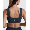 imageCRZ YOGA Butterluxe Womens Square Neck Sports Bras  Supportive Wide Straps Open Back Padded Camisole Yoga Crop TopTrue Navy