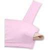 imageCRZ YOGA Butterluxe Womens Square Neck Sports Bras  Supportive Wide Straps Open Back Padded Camisole Yoga Crop TopVita Pink
