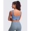 imageCRZ YOGA Butterluxe Womens U Back Sports Bra  Scoop Neck Padded Low Impact Yoga Clothes Workout Crop Top with Built in PadsOasis Blue