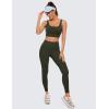 imageCRZ YOGA Butterluxe Womens U Back Sports Bra  Scoop Neck Padded Low Impact Yoga Clothes Workout Crop Top with Built in PadsOlive Green