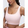 imageCRZ YOGA Butterluxe Womens U Back Sports Bra  Scoop Neck Padded Low Impact Yoga Clothes Workout Crop Top with Built in PadsStrawberry Pink