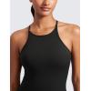 imageCRZ YOGA Butterluxe Womens Y Back Workout Crop Tank Top with Built in Bra  Padded Halter High Neck Yoga CamisoleBlack