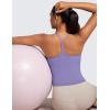 imageCRZ YOGA Butterluxe Womens Y Back Workout Crop Tank Top with Built in Bra  Padded Halter High Neck Yoga CamisoleDark Lavender Purple