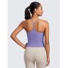 imageCRZ YOGA Butterluxe Womens Y Back Workout Crop Tank Top with Built in Bra  Padded Halter High Neck Yoga CamisoleDark Lavender Purple