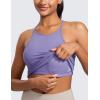 imageCRZ YOGA Butterluxe Womens Y Back Workout Crop Tank Top with Built in Bra  Padded Halter High Neck Yoga CamisoleDark Lavender Purple