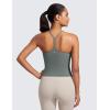 imageCRZ YOGA Butterluxe Womens Y Back Workout Crop Tank Top with Built in Bra  Padded Halter High Neck Yoga CamisoleGrey Sage