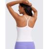 imageCRZ YOGA Butterluxe Womens Y Back Workout Crop Tank Top with Built in Bra  Padded Halter High Neck Yoga CamisoleWhite