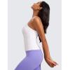 imageCRZ YOGA Butterluxe Womens Y Back Workout Crop Tank Top with Built in Bra  Padded Halter High Neck Yoga CamisoleWhite