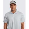 imageCRZ YOGA Cloud Jersey Mens Golf Polo Shirt Midweight Short Sleeve Soft Moisture Wicking Lounge Athletic Casual TShirtsPlatinum Grey