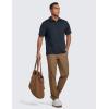 imageCRZ YOGA Cloud Jersey Mens Golf Polo Shirt Midweight Short Sleeve Soft Moisture Wicking Lounge Athletic Casual TShirtsTrue Navy