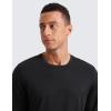 imageCRZ YOGA Cloud Jersey Mens Long Sleeve Shirts Breathable Casual Workout Crewneck TShirts Soft Basic TopsBlack