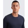 imageCRZ YOGA Cloud Jersey Mens Long Sleeve Shirts Breathable Casual Workout Crewneck TShirts Soft Basic TopsNavy