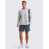 imageCRZ YOGA Cloud Jersey Mens Long Sleeve Shirts Breathable Casual Workout Crewneck TShirts Soft Basic TopsPlatinum Grey